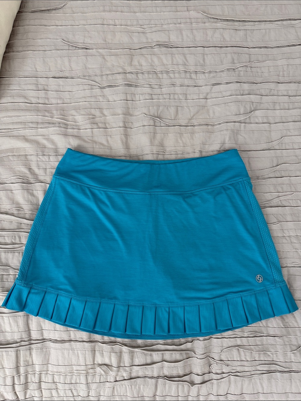 Lija Teal Pleated Hem Athletic Skort